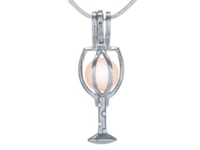 Our Mom's Wine Glass Cage Silver Plated