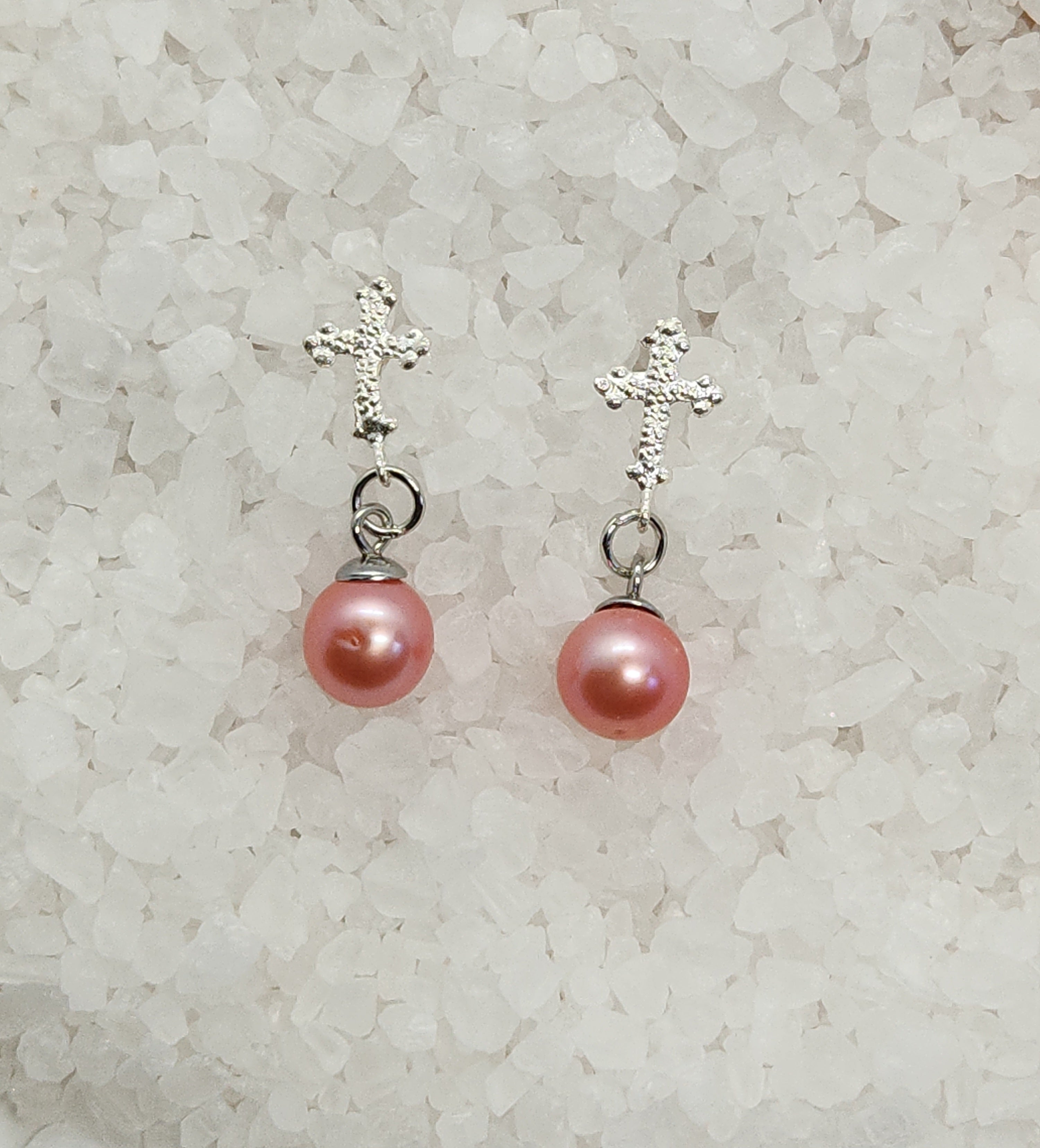 Cross Drop Earring Setting
