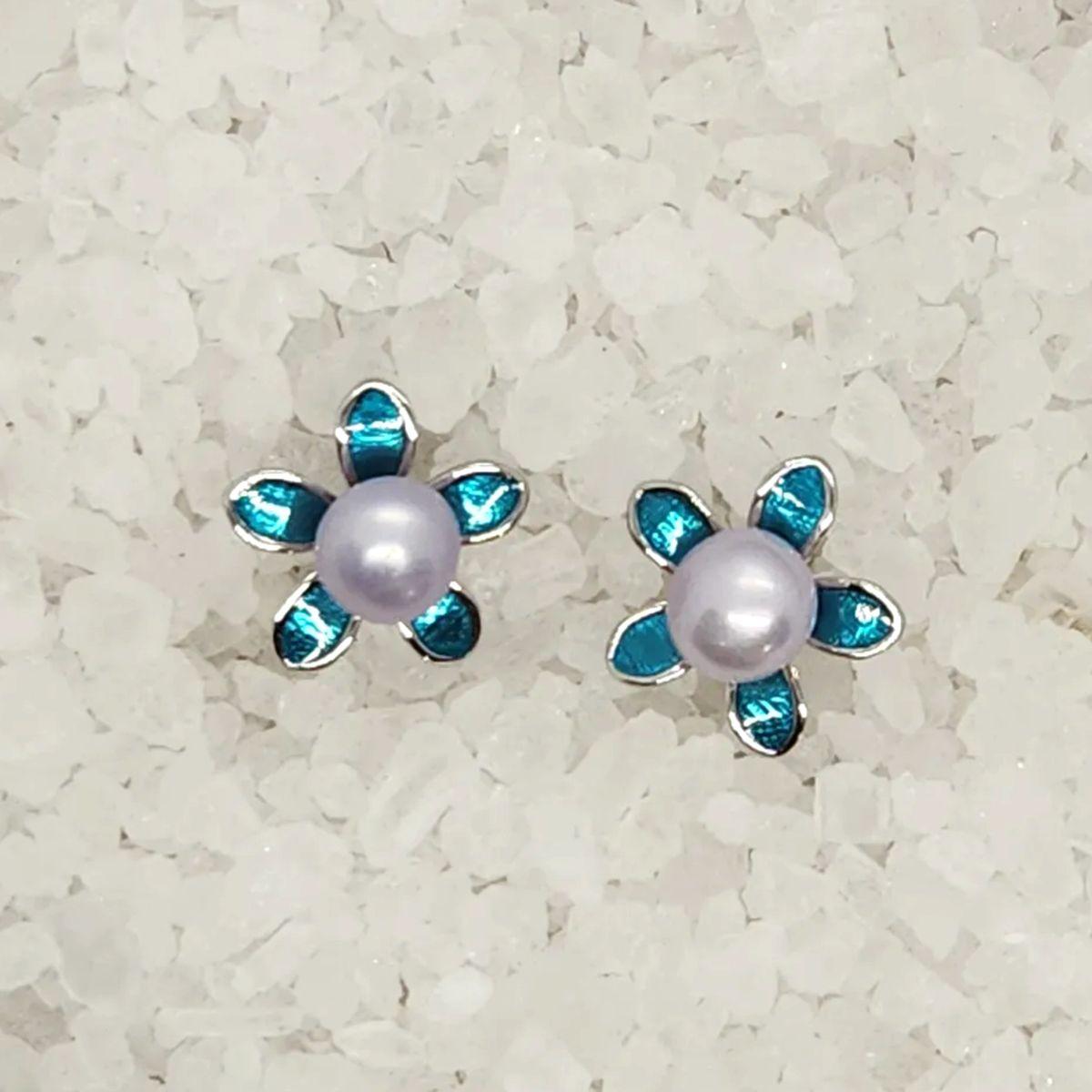Blue Petals Flower Earrings Setting
