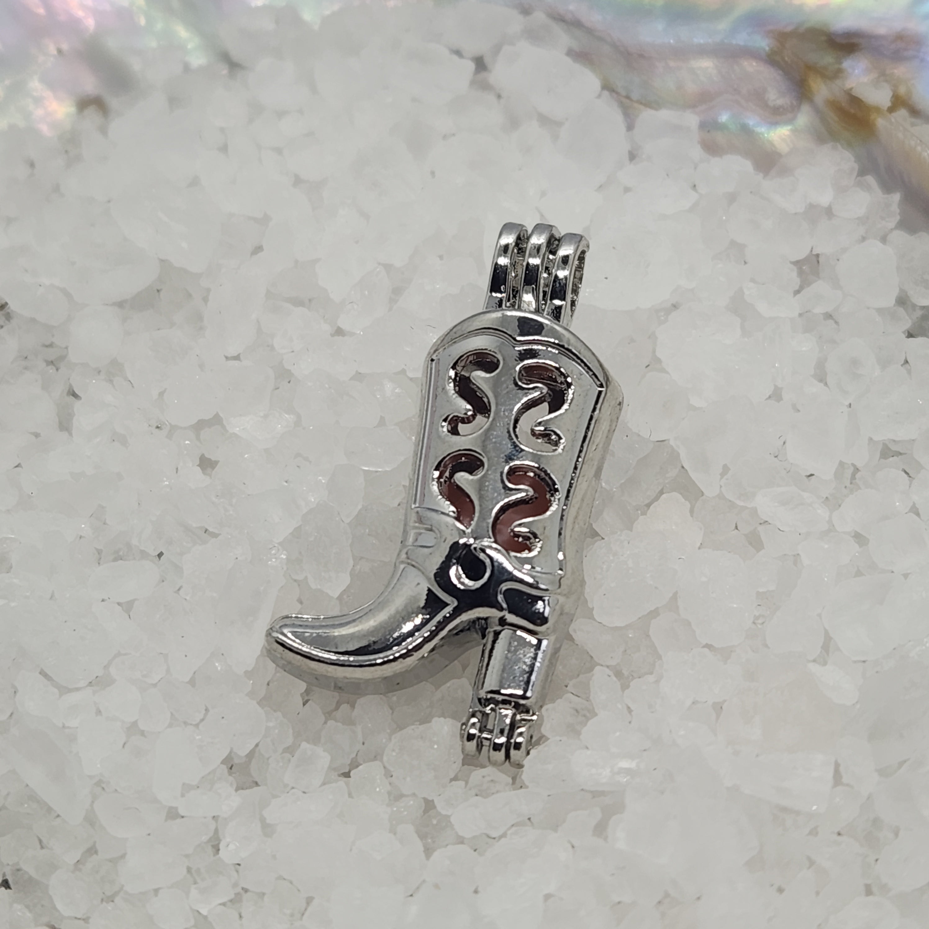 Cowboy Boot Cage Silver Plated