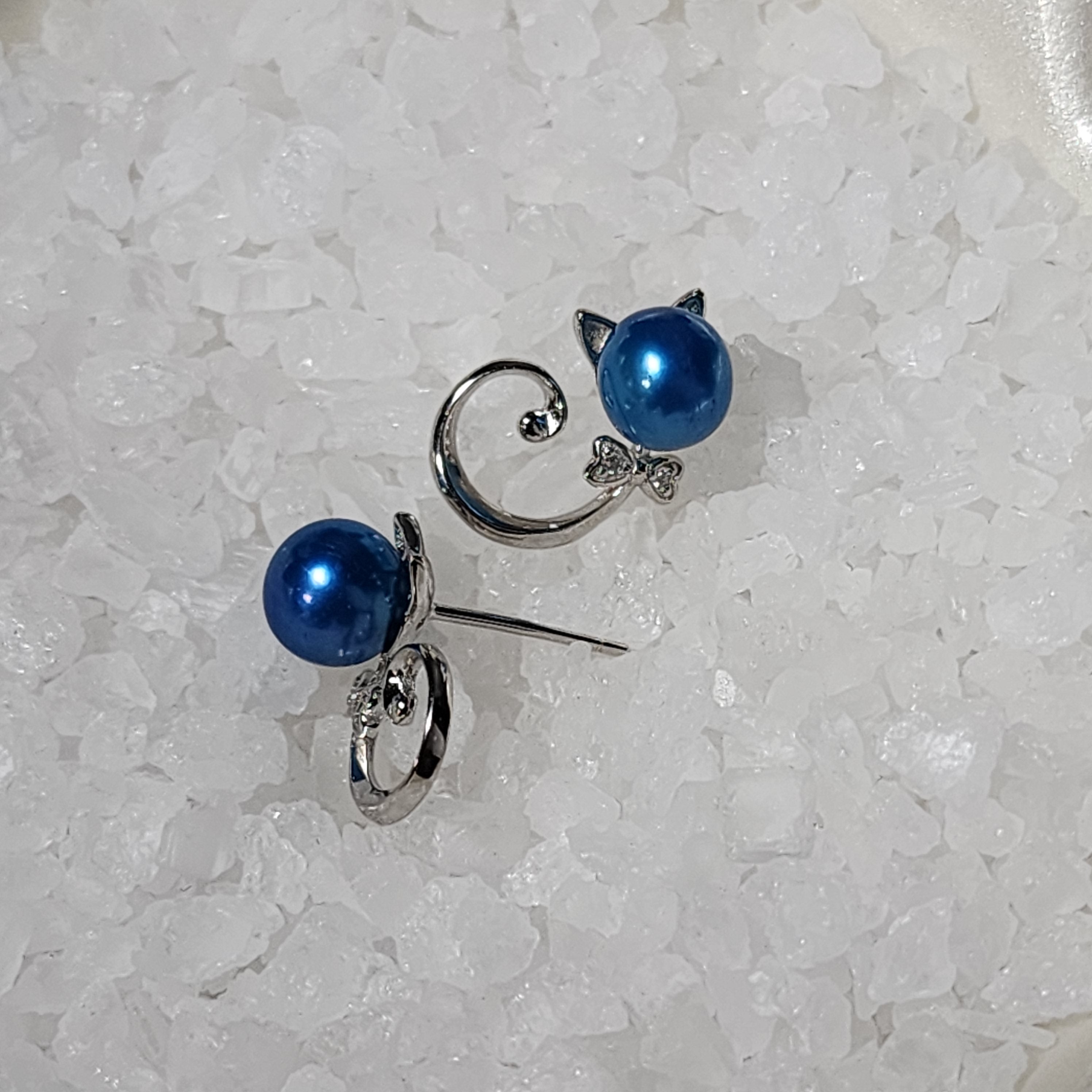 Cat Body Cz Bow Earring Settings