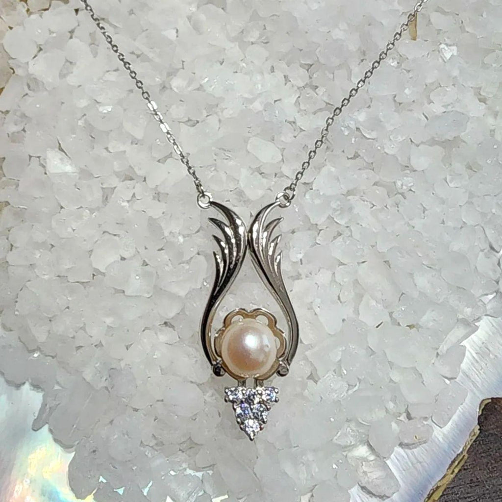 Clasping Angel Wing With Cz Necklace Setting