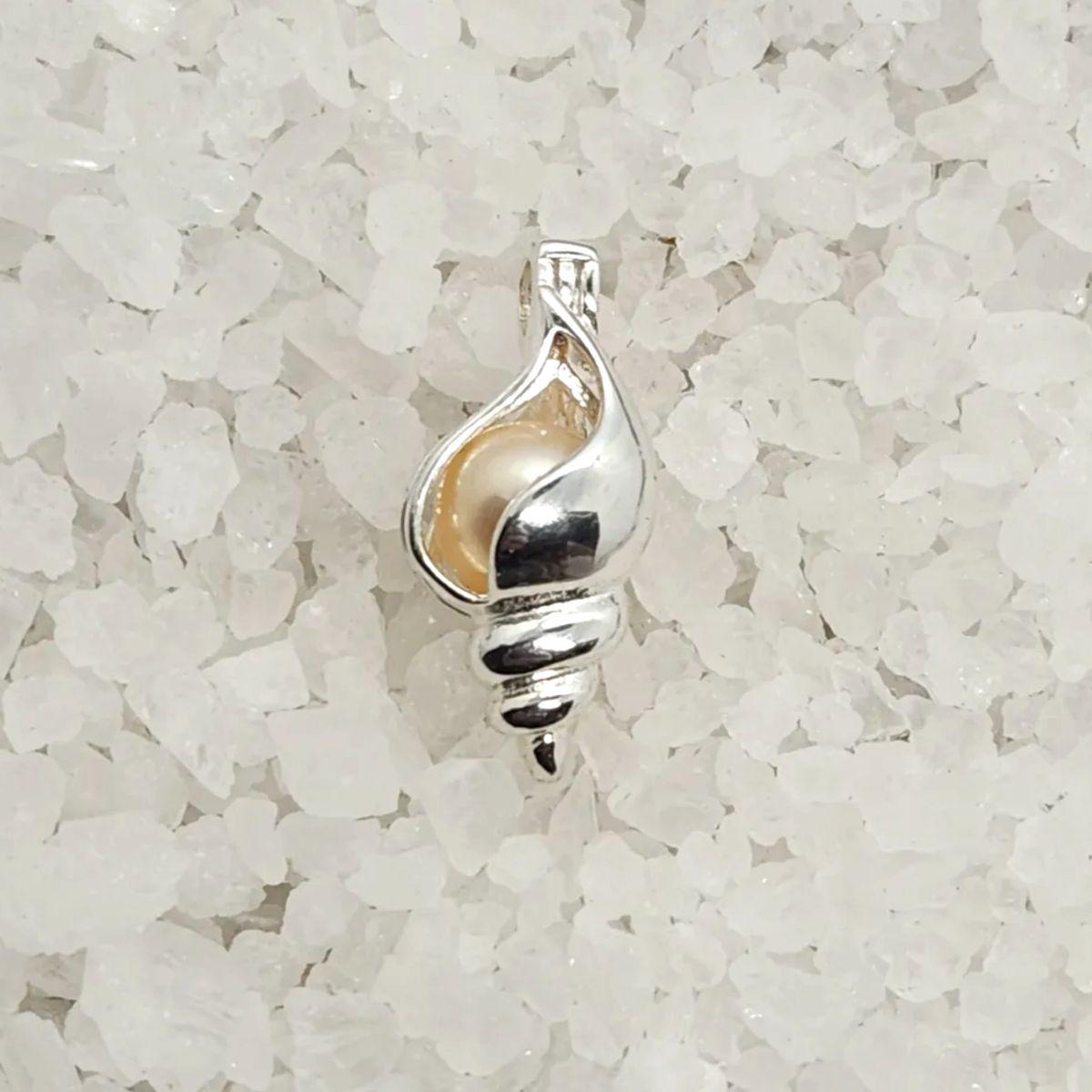 Conch Shell Cage In Sterling Silver