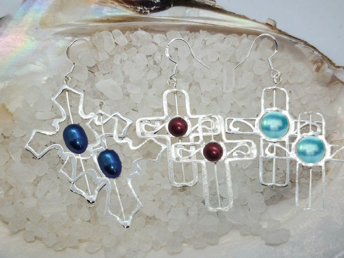 Cross Frame Earring Settings