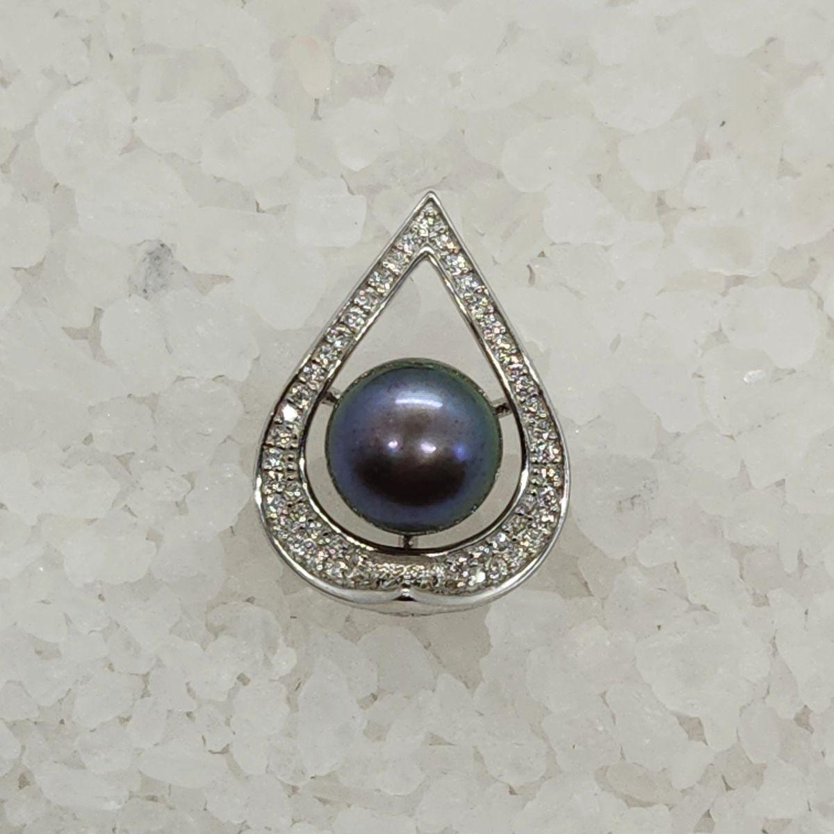 Cz Lined Teardrop Pendant Setting