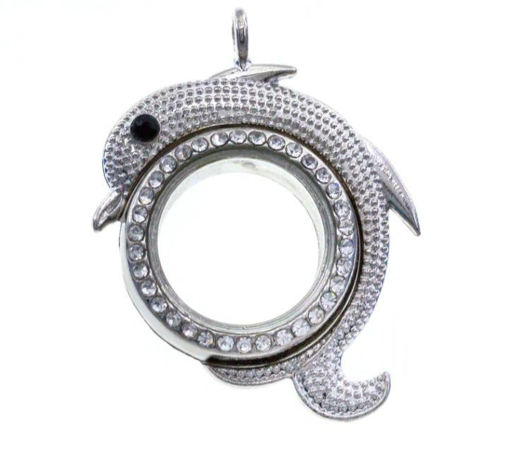 Dolphin Rhinestones Xlocket Pendant