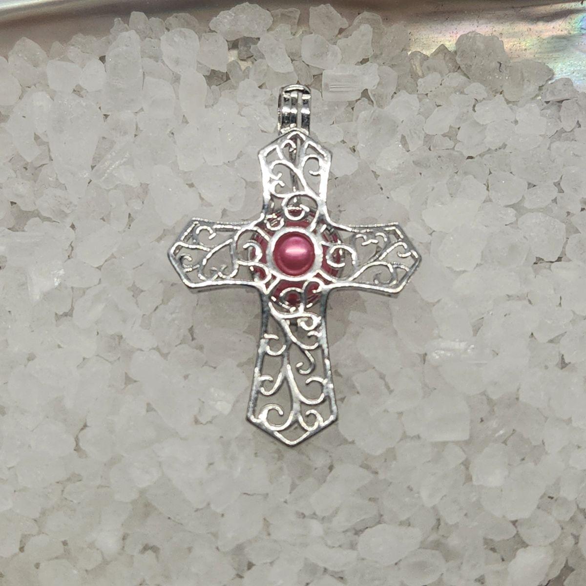 Filigree Cross Cage In Sterling Silver