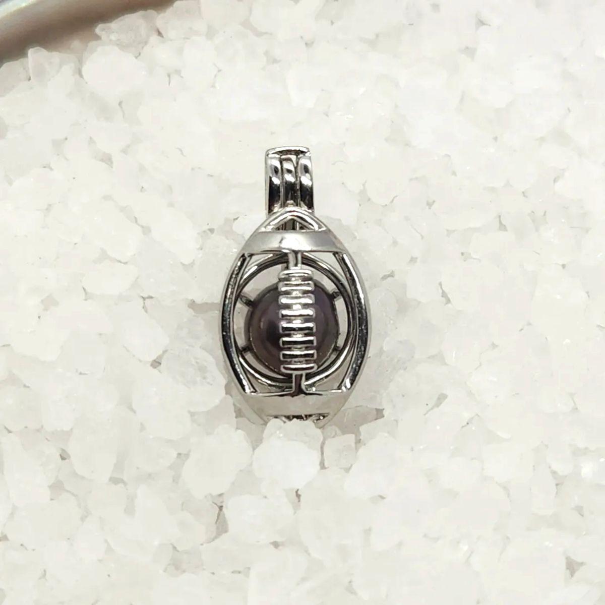 Football Cage In Sterling Silver