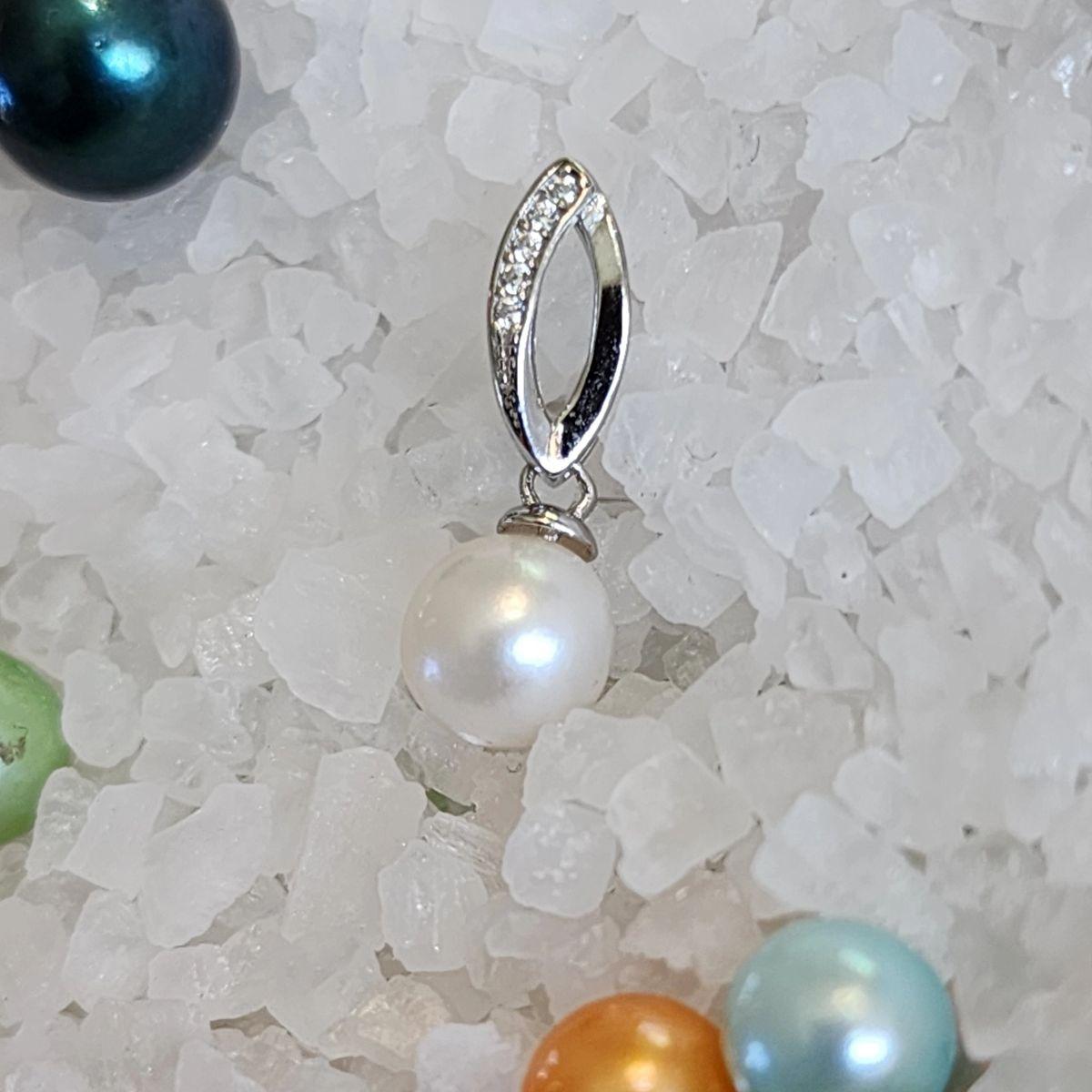 Half Rhinestone Bail Pendant