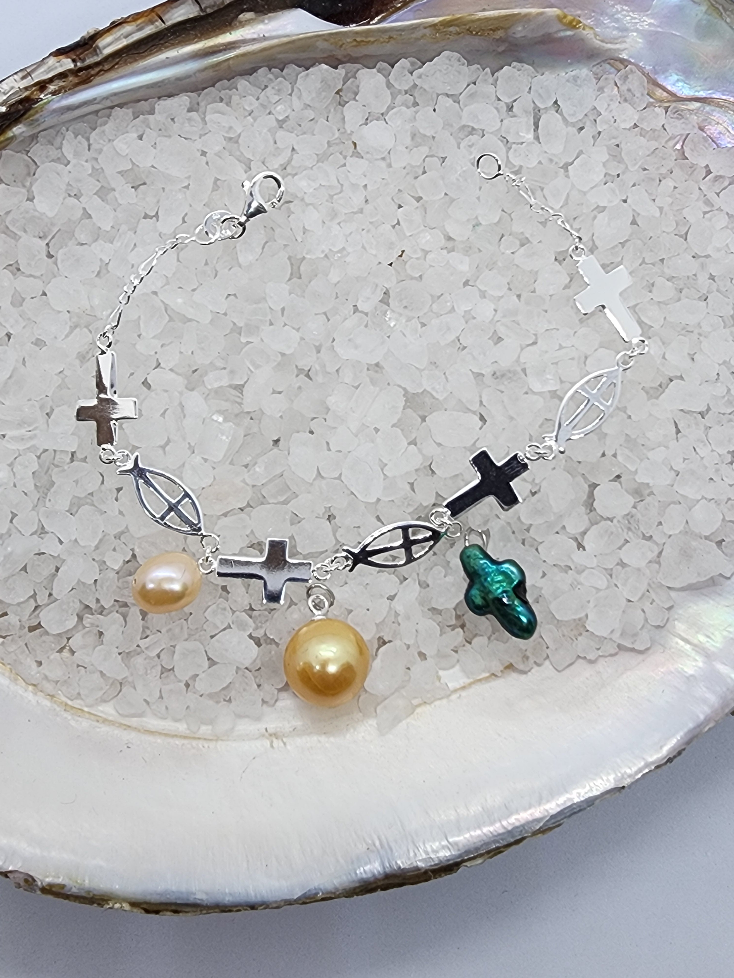 Ichthys & Cross Bracelet Setting