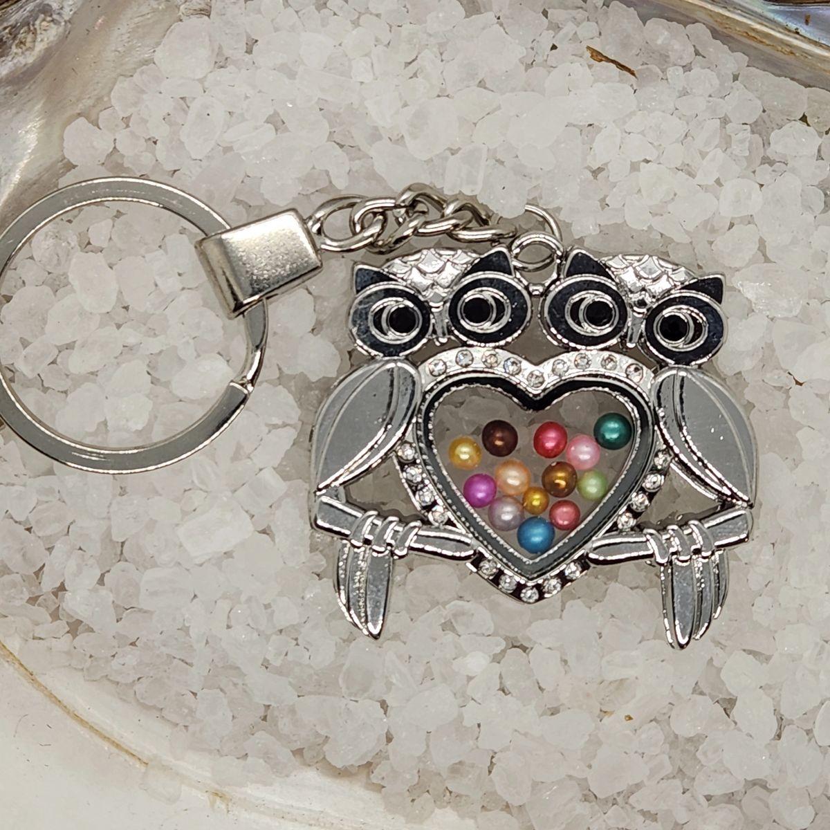 Love Owls Locket Keychain