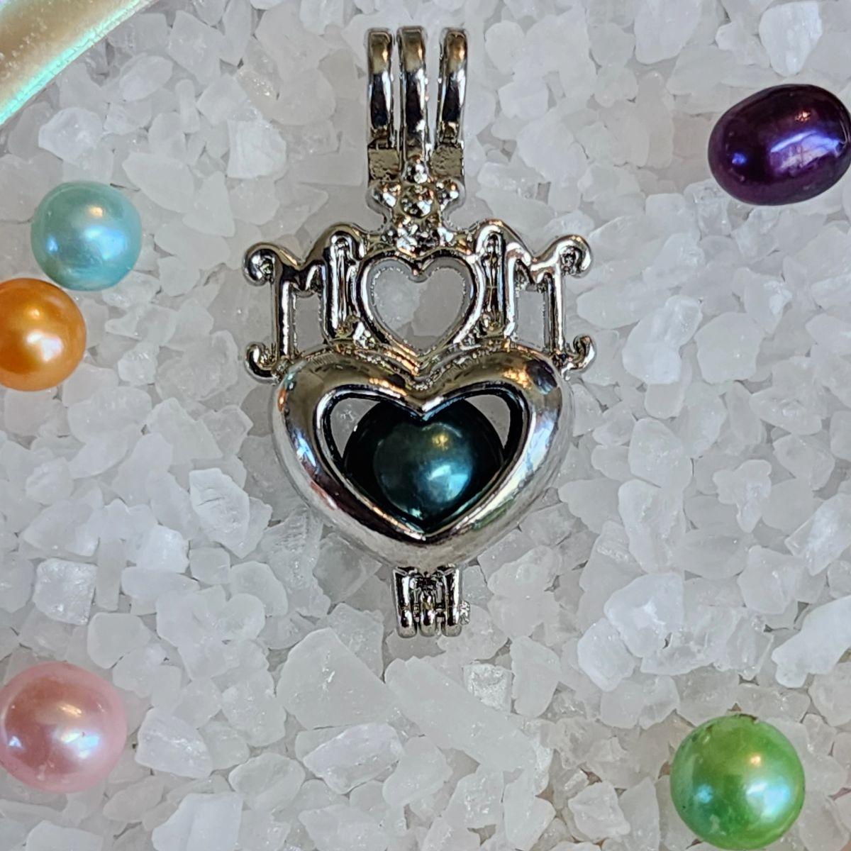 Mom Heart Cage Silver Plated