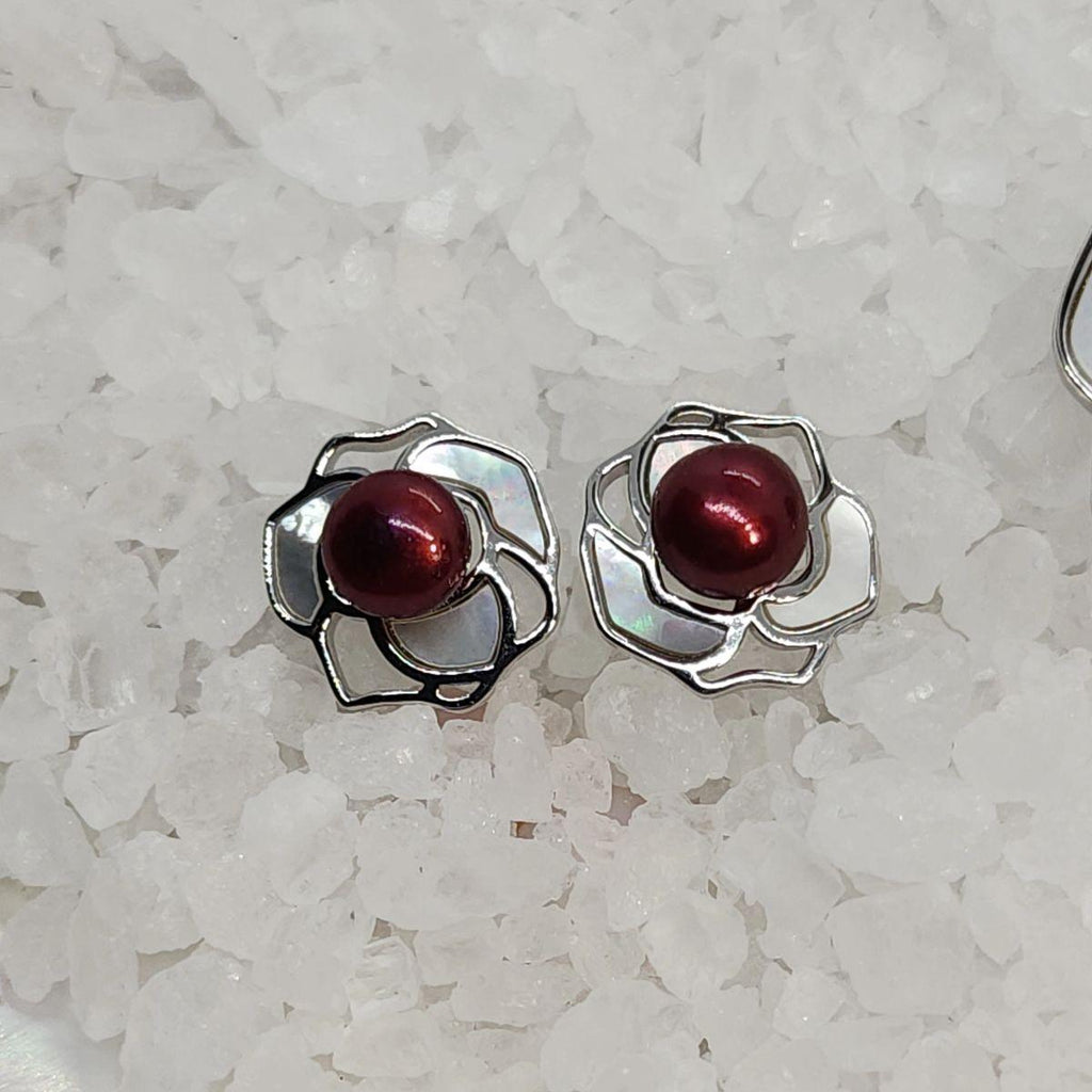 Mother Of Pearl Rose Earring Settings