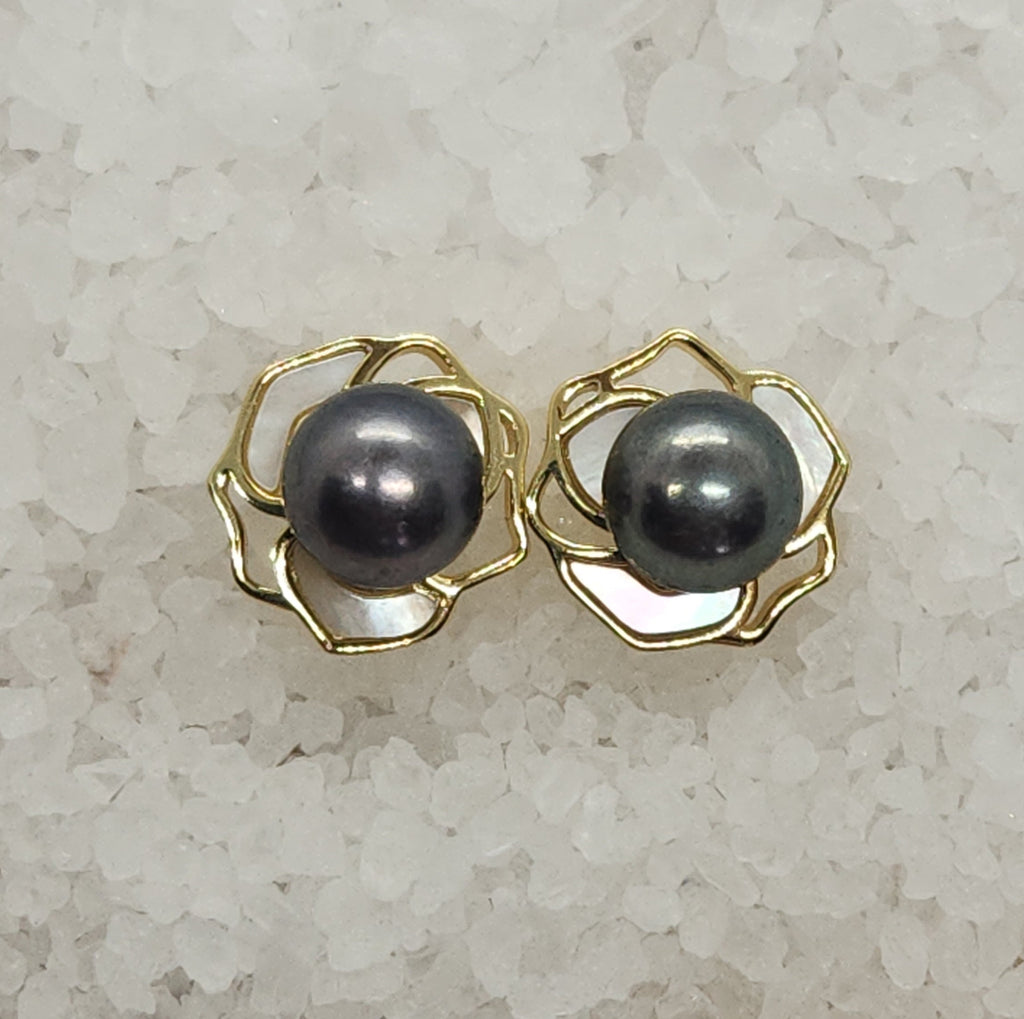 Mother Of Pearl Rose Earring Settings