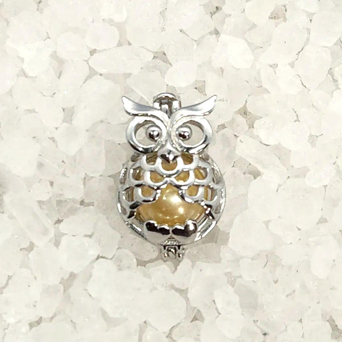 Owl Heart Feet Cage In Sterling Silver