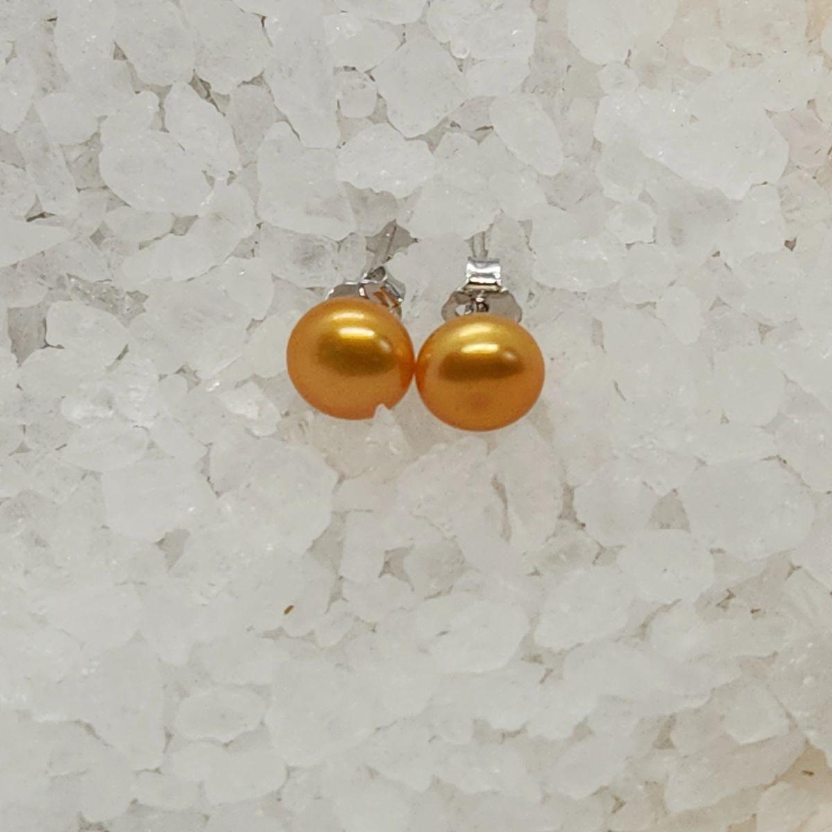 Pre-Made Orange Stud Earrings