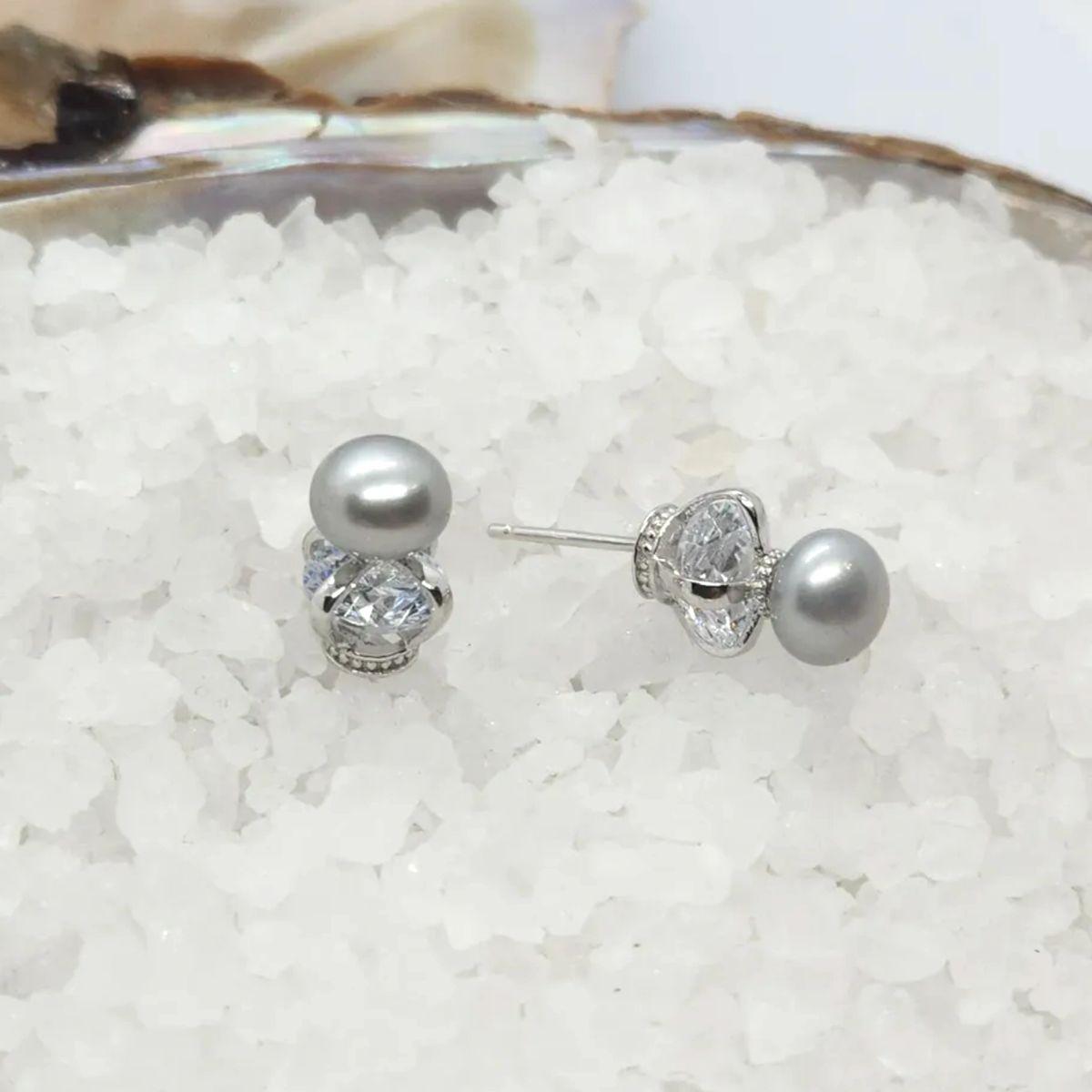 Queens Crown Cubic Zirconia Stud Earrings Setting