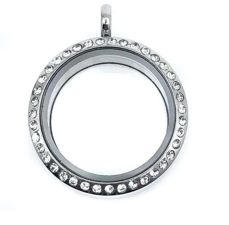 Round Rhinestones Xlocket Pendant