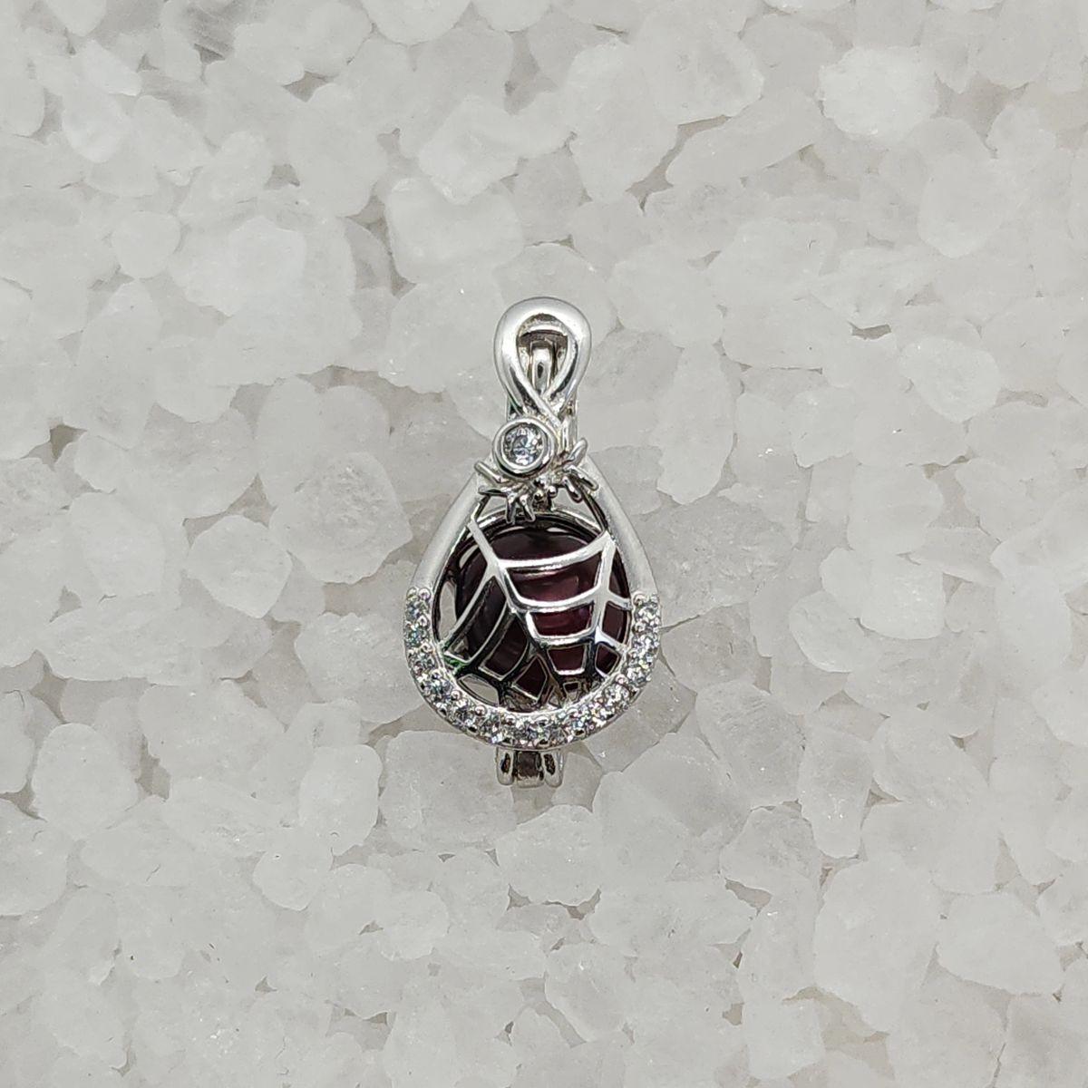 Spider Web Cage In Sterling Silver