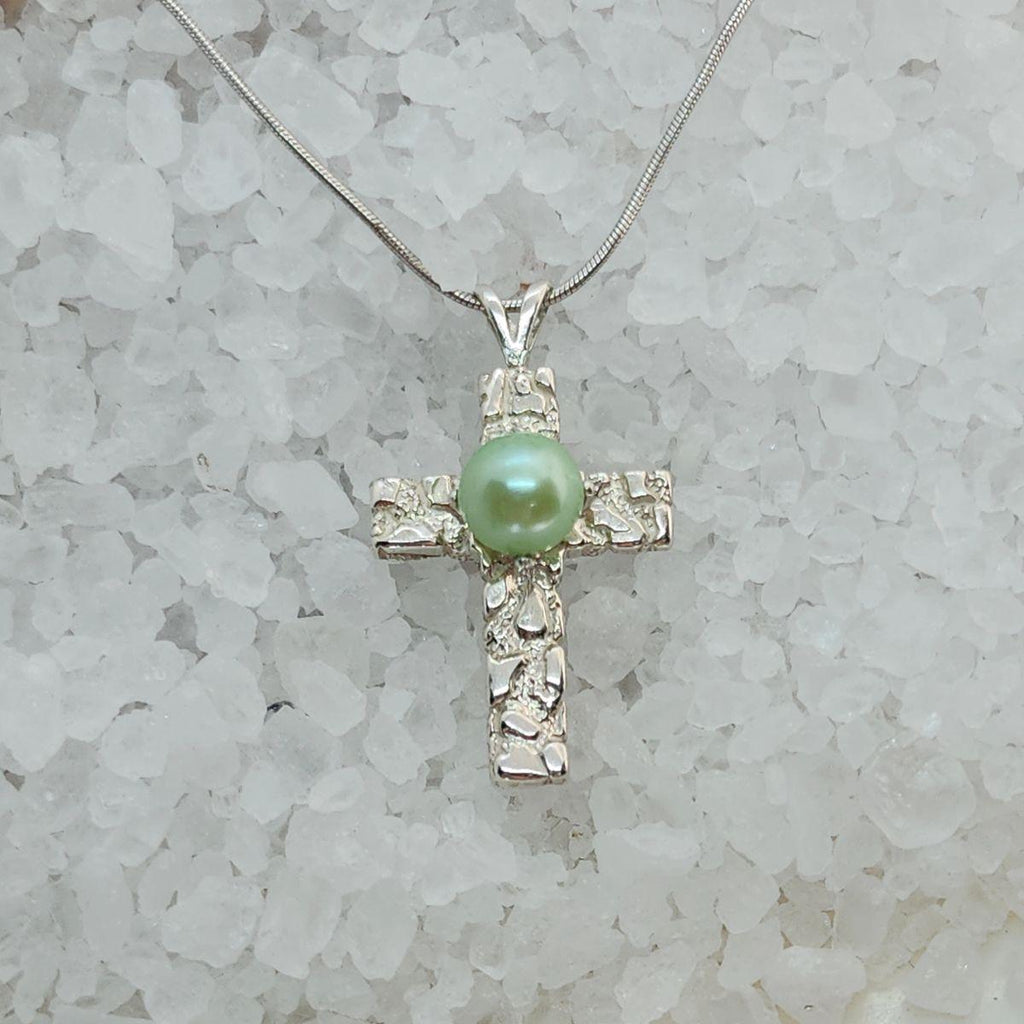 Textured Cross Pendant Setting - Original 21.5x12mm (for Micro Pearls)