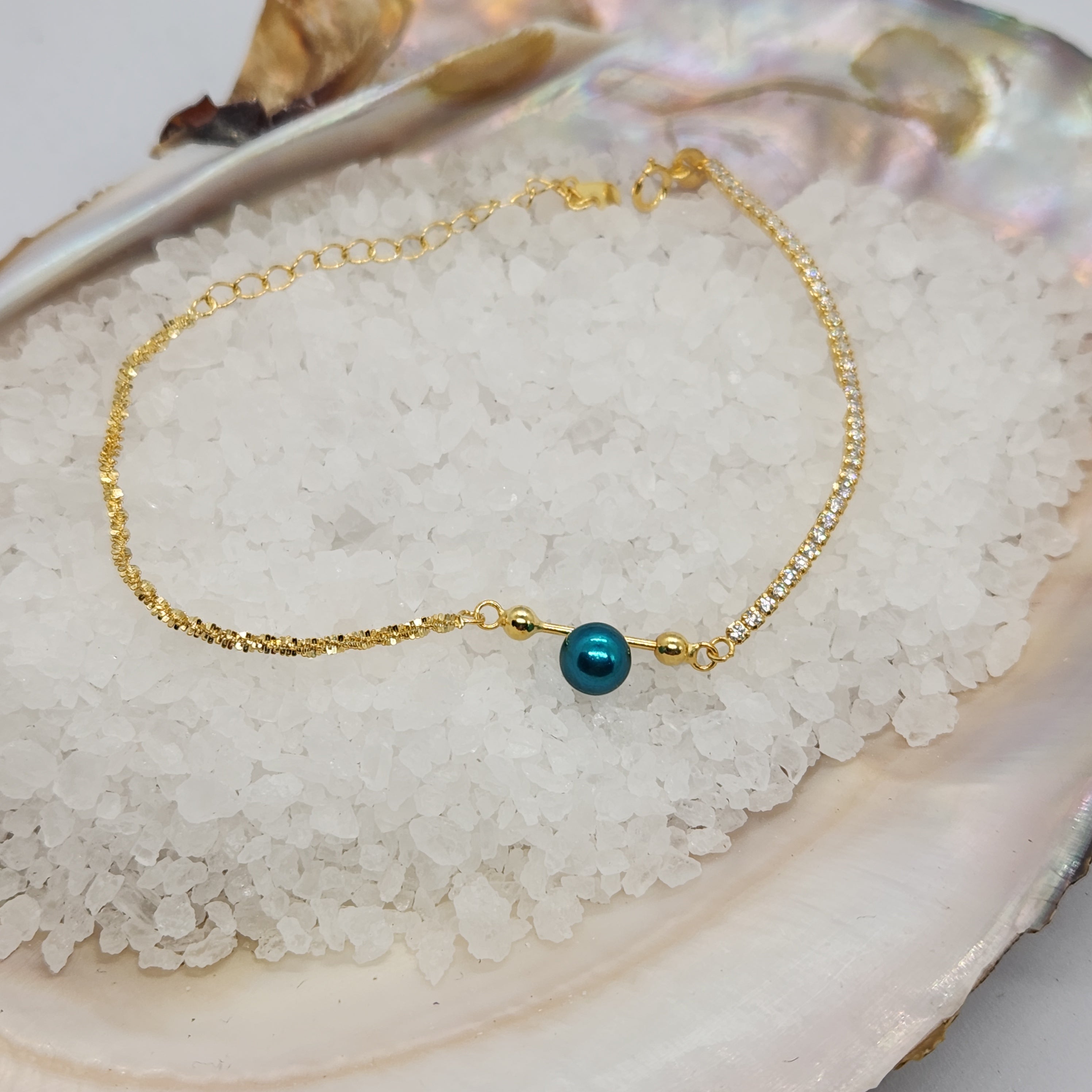 Tinsel Pearl Tennis Bracelet Setting