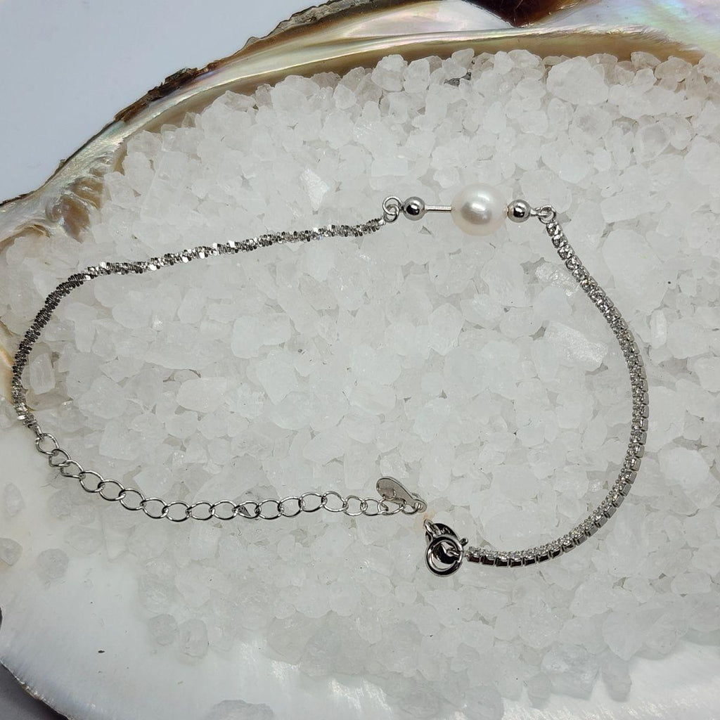 Tinsel Pearl Tennis Bracelet Setting