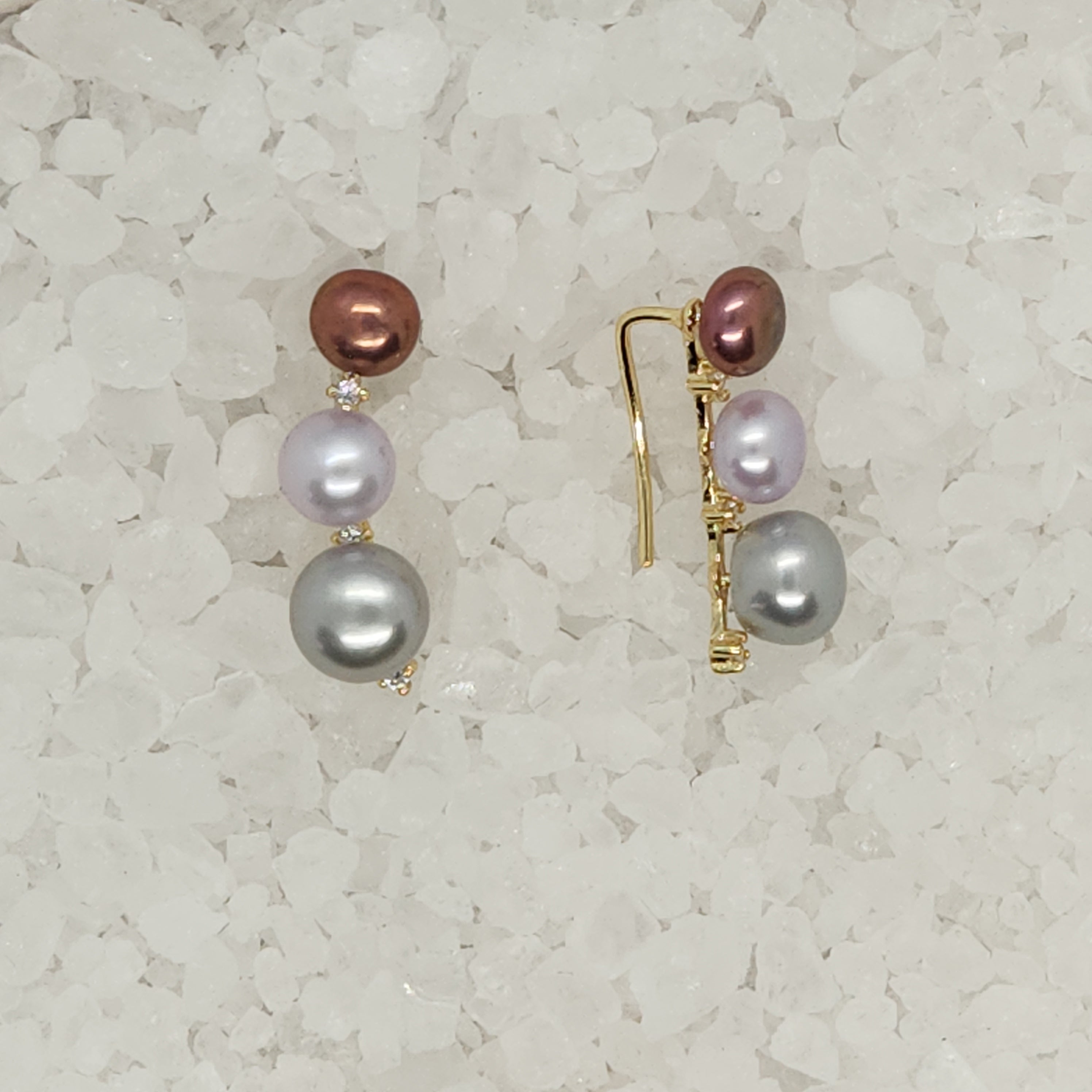 Triple Stack with CZ Separation Earring Setting