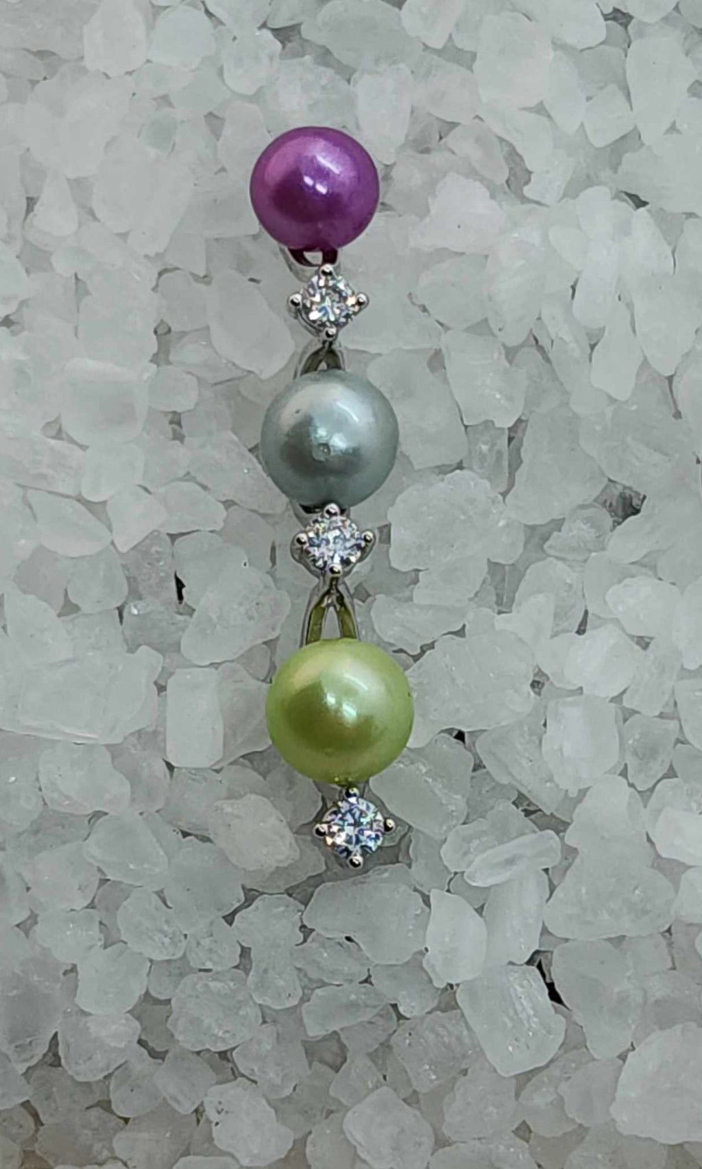 Triple Stack With CZ Separation Pendant Setting