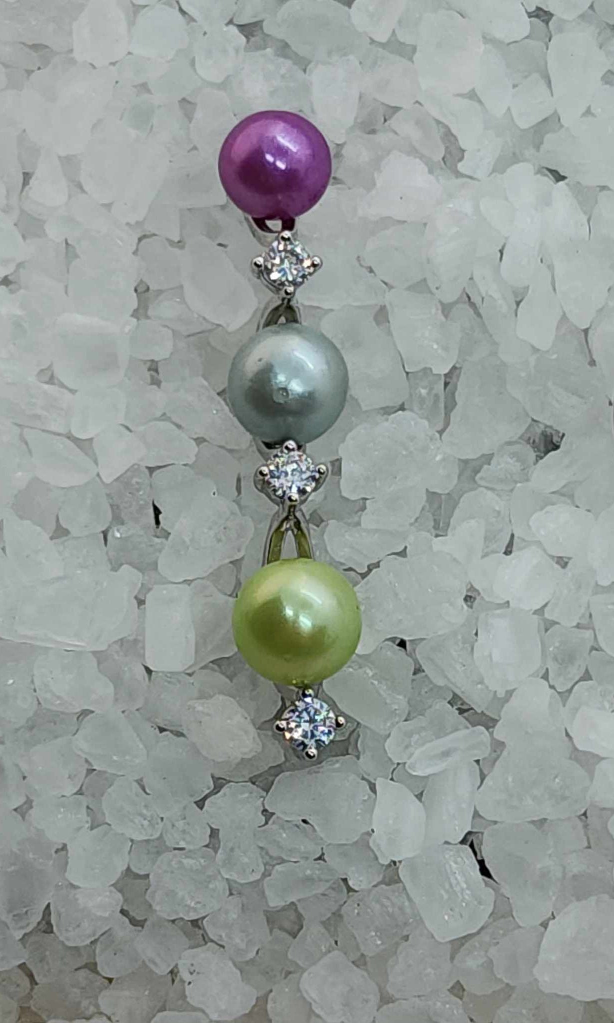 Triple Stack With CZ Separation Pendant Setting