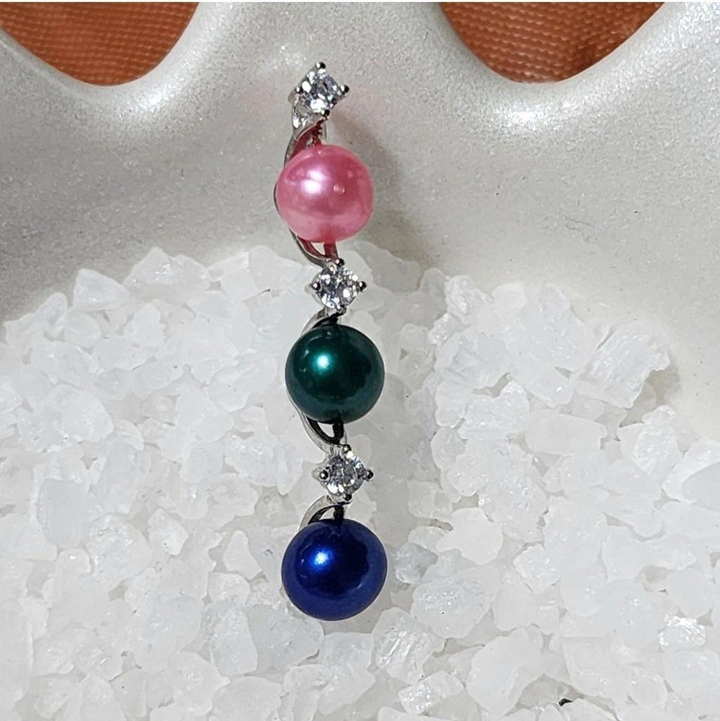 Triple Stack With Cz Separation Pendant Setting