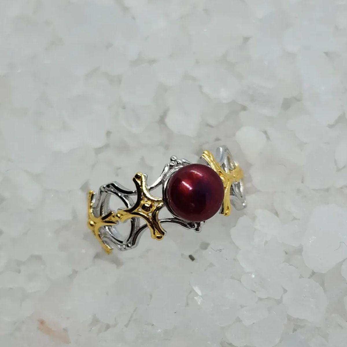 Two-Tone Cross Adjustable Ring Setting
